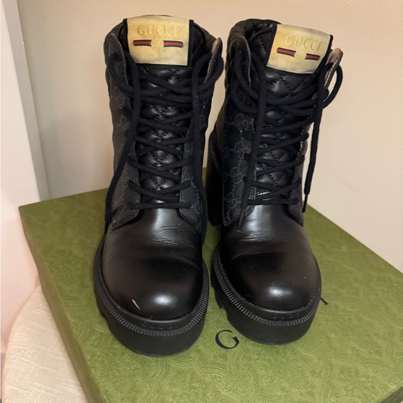 GG Ankle Boot 'Black GG Supreme' Size 7 - Picture 2 of 8